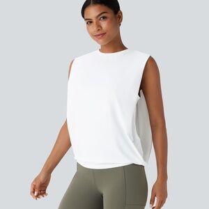Ruched Cool touch Yoga Top - White size M